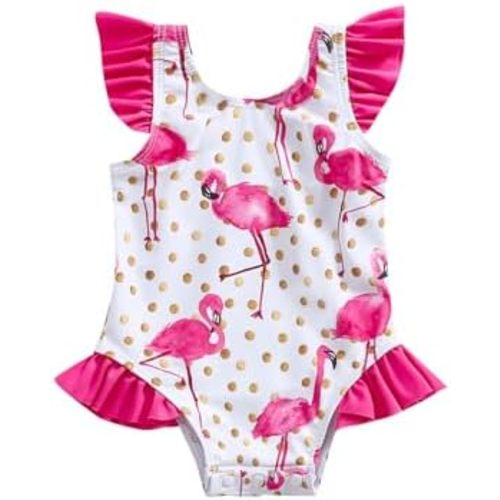 Aimaopao™ | Flamingo Print Ruffle One Piece Swimsuit
