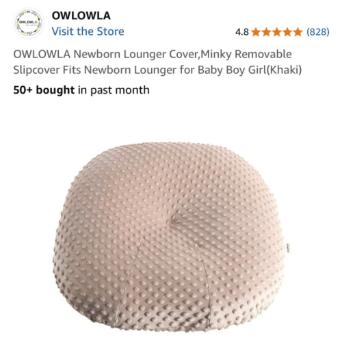 OWLOWLA Newborn Lounger Cover,Minky Removable Slipcover Fits Newborn Lounger for Baby Boy Girl(Khaki)