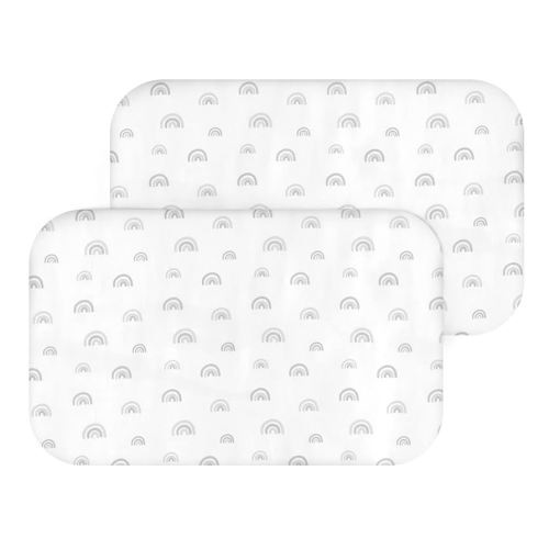 Bassinet Sheet Set 2 Pack Fitted Bassinet Sheets for Baby Boy Girl, Fit for Baby Delight, ANGELBLISS, Mika Micky, Milliard, MiClassic, Dream On Me, Baby Joy Bedside Sleeper, Rainbow