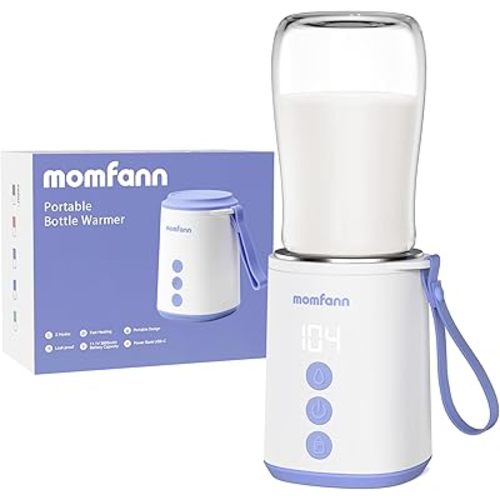 Portable Bottle Warmer, Travel Baby Bottle Warmer for Breastmilk On The Go, Leak-Proof, 2 Modes Fast Heating for Philips Avent, Dr. Brown, Lansinoh, Medela, Tommee Tippee, Comotomo