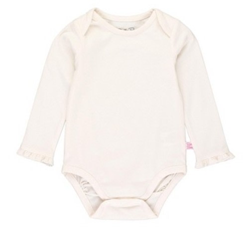 RuffleButts Baby Girls Knit Long Sleeve Ruffle Layering Bodysuit - Ivory, 3-6m