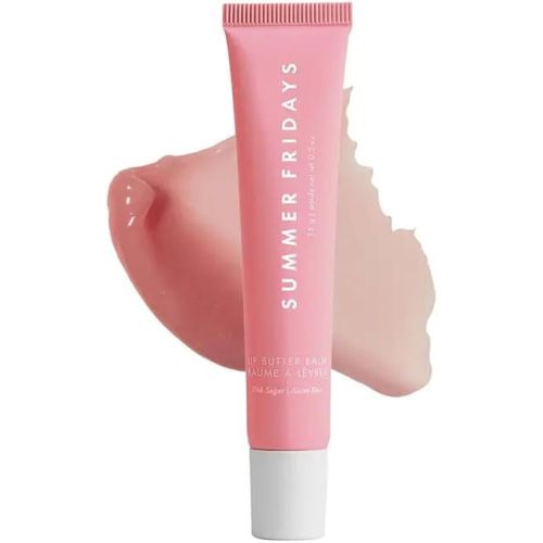 Summer Fridays Tinted Lip Butter Balm - Conditioning Vegan Lip Balm for Instant Moisture, Shine & Hydration - Sheer-Tinted, Soothing Skincare - Pink Sugar (.5 Oz)