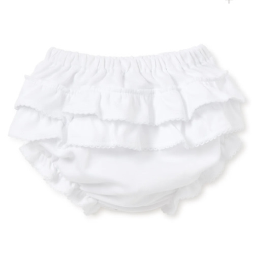 White Kissy Basics Ruffle Diaper Cover