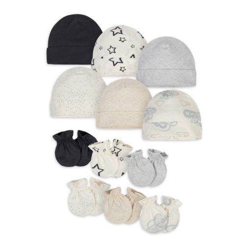 Onesies Brand Baby Boy or Baby Girl Gender Neutral Caps & Mittens Accessories Shower Gift Set, 12-Piece