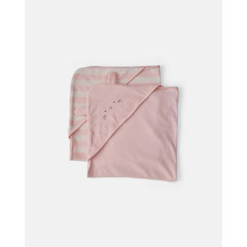 Carter's Baby Girl 2-Pack Bunny Terry Towels - Pink