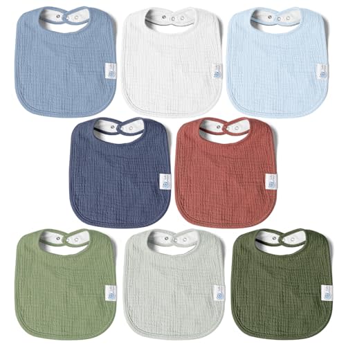 lulumoon Muslin Baby Bibs 100% Cotton Baby Bandana Drool Bibs for Teething and Drooling
