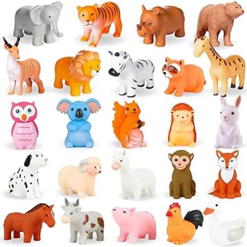 Baby Bath Toys, for Infants 6-12& Toddlers 1-3, No Hole Bathtub Toys (Animals Big Box Combo, 24 Pcs)