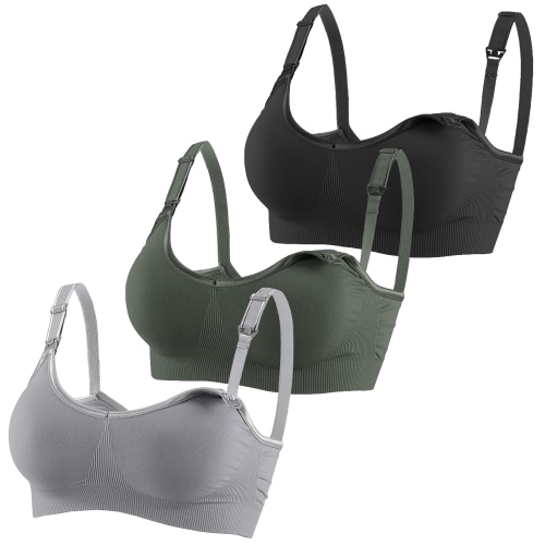 Harence Womens Nursing Bra Breastfeeding Maternity Bra Comfortable Pregnant Sleep Bralette Pack of 3