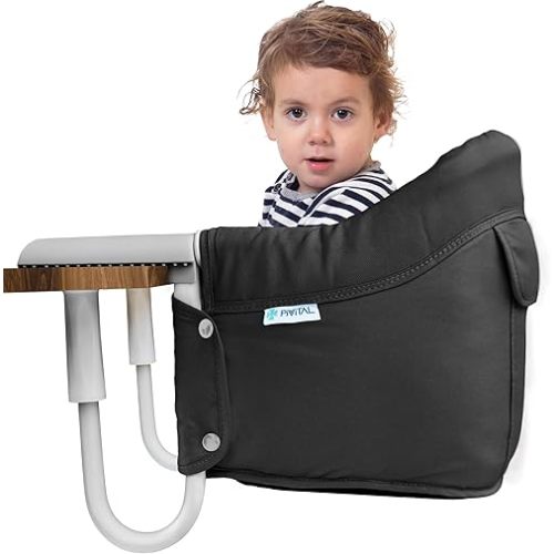Portable Hook on High Chair for Baby & Toddler from 6-36 Months – Clip on Baby Seat for Table – Fast Table Chair for Travel & Dining– Including Storage Bag - Black