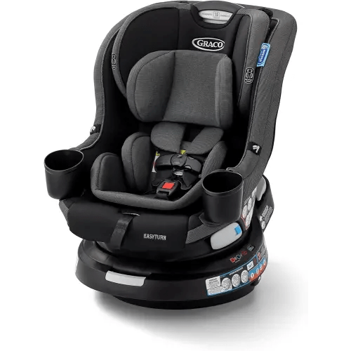 Graco EasyTurn 360 2-in-1 Convertible Car Seat, 360 Degree Rotating Infant to Toddler Rotating Car Seat, 2 Modes Forward and Rear Facing, Slim Design, Cyran