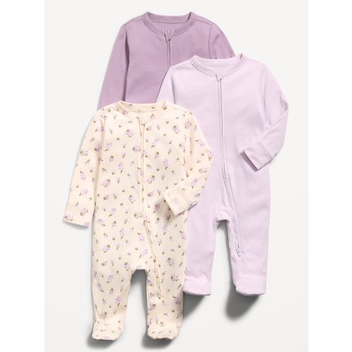 2-Way-Zip Sleep & Play Footed One-Piece 3-Pack for Baby | Old Navy