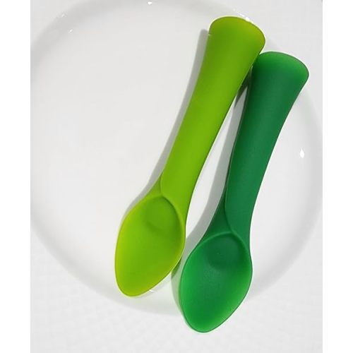 Green Sprout Soft-Tip Training Spoon(2pk), Teething Baby Spoon, Baby Led Weaning Supplies, Silicone Baby Spoons, Toddler Spoons, Baby Self Feeding Spoons, Training Spoon