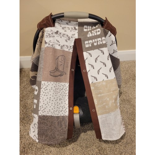 Farm Carseat Cover, Western Farm Wild West, Baby Shower Gift, Baby Boy Car Seat Canopy