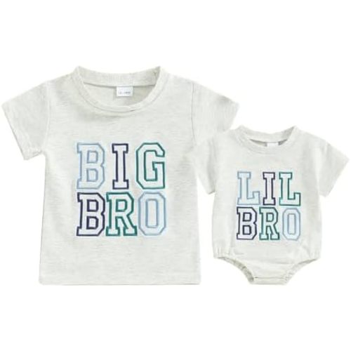 Toddler Baby Girl Boy Clothes Embroidery Bro/Sis Siblings Matching Outfits Toddler Big Brother/Sister Shirt