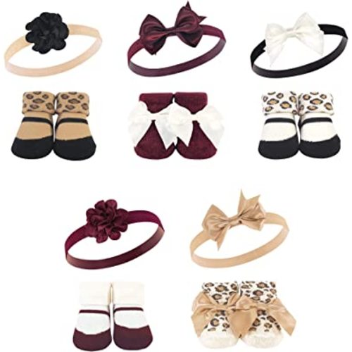 Hudson Baby Girl's Headband and Socks Giftset