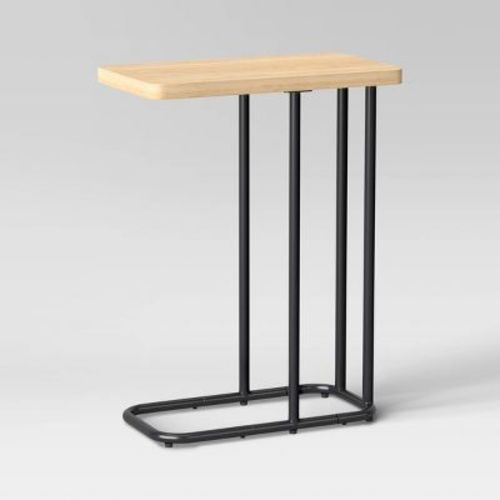 Mixed Material Rectangle Top C Table Natural Wood - Room Essentials™