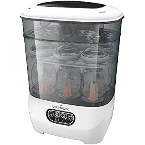 Baby Brezza Bottle and Breast Pump Sterilizer Dryer - Electric Steam Sterilizer Machine for Plastic and Glass Bottles, Pump Parts, Pacifiers, Breast Pump Parts - Universal Fit