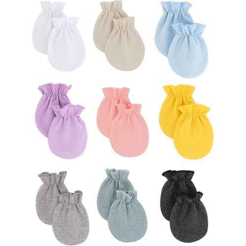 Cute Baby Mittens Newborn, No Scratch Baby Boy Mittens, Baby Girl Hat Gloves for Toddlers, Infant, Newborn