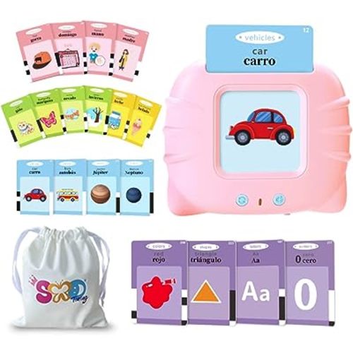 161 Cards Spanish Flash Cards for Kids,Bilingual Flash Cards for Toddler/Beginning - ABC,Numbers,Colors,Shapes Español/English Talking Flash Cards for Preschool,Kindergarten,Ages 1-8