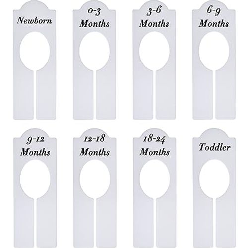 WILLBOND Closet Dividers Baby Nursery Clothing Rack Size Dividers Boy Girl Closet Organizer Dividers with Sizes Newborn to 18-24 Months (8 Pieces)