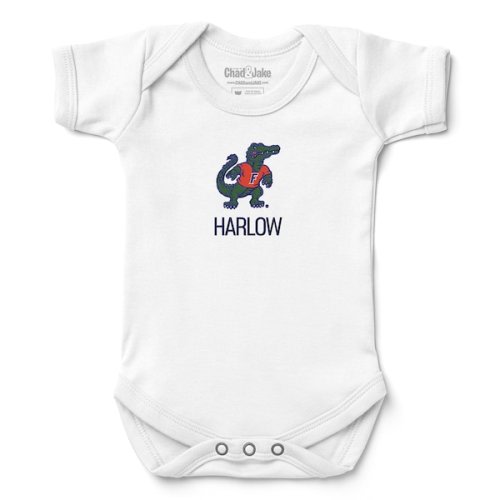 Florida Gators Chad & Jake Newborn & Infant Personalized Team Logo Bodysuit - White