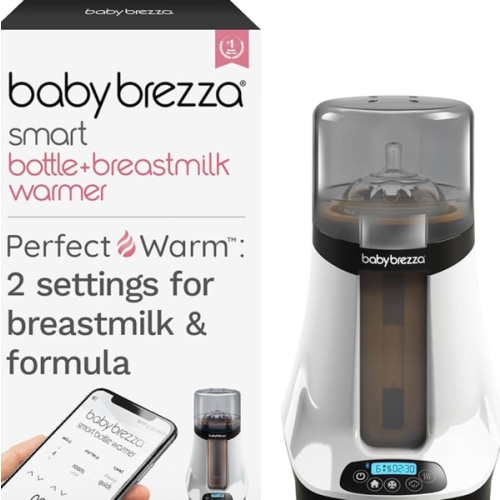 Baby Brezza Smart Baby Bottle Warmer, Breastmilk Warmer + Defroster – Free App - Only Brand with Different Temperatures for Breastmilk + Formula - Universal Fit for All Bottles + Milk Bags