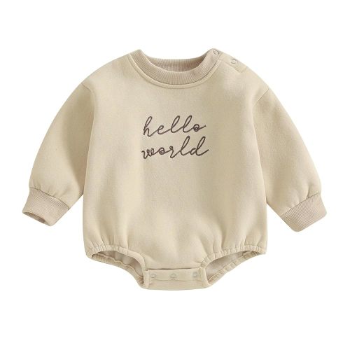 VISGOGO Newborn Infant Baby Boy Girls Oversized Romper Little Dude Sweater Onesie Coming Home Outfit Neutral Clothes