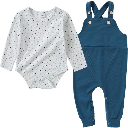 YUEMION Baby Boy Clothes Newborn Infant Boy Outfits 2Pcs Stripe Top Romper Pants Set 0-24 Months Overalls Toddler Boy Clothes
