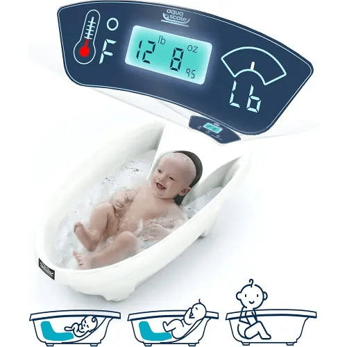 Baby Patent AquaScale Baby Bath Tub - 0-24m - GEN 3 - with Thermometer & Scale | Bathtub for Newborn, Infant & Toddler, Small to Large