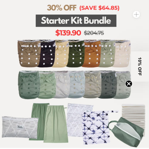 Cloth Diaper Starter Kit - Green