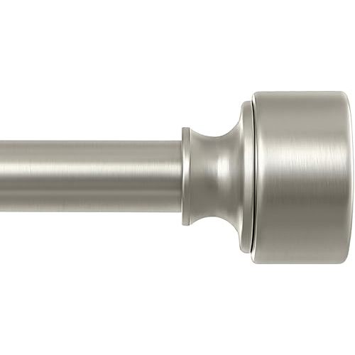 HEI! DEAR Brushed Nickel Curtain Rods for Windows 48 to 84 Inch(4-7ft), 1 Inch Diameter Heavy Duty Curtain Rod, Adjustable Decorative Drapery Poles 36-88", Satin Nickel