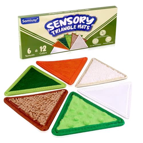 Samiusy Tactile Sensory Toys for Babies 6+ Months & Toddlers 1-3 Years | 6-Textured Sensory Mats for Fine Motor Skills | Washable Baby Play Wall Tiles (6 Pack)