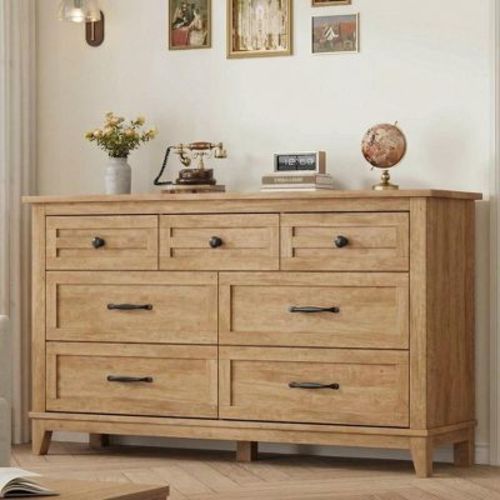 COZONY 54” Wide 7-Drawer Dresser, Wooden Storage Chest with Deep Drawers, Freestanding Bedroom Organizer