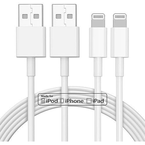 2pack 10ft iPhone Charger, [Apple MFi Certified] Long iPhone Charger Cord 10 ft, Apple Lightning to USB Cable, 10 Foot Fast Charging Cords for iPhone Charger 14/13/12/11/13 Pro/13 Max/X/XS/XR/XS