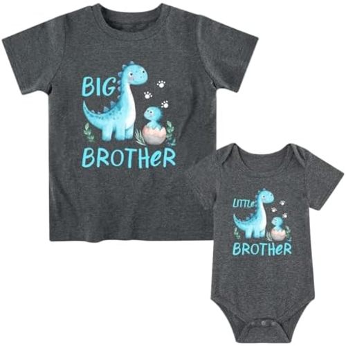 Funnycokid Big Brother Little Brother Matching Outfits Toddler Lil Bro Boy Shirts Set Baby Gifts Clothes