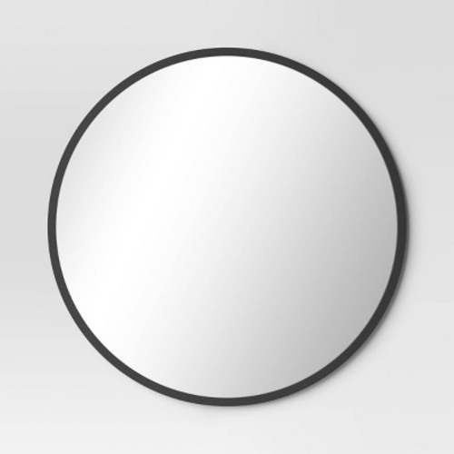 28" Round Decorative Wall Mirror - Project 62™, Color: Black