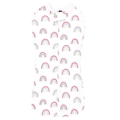 Hudson Baby Infant Girl Sleep Pod, Modern Rainbow, 0-2 Months
