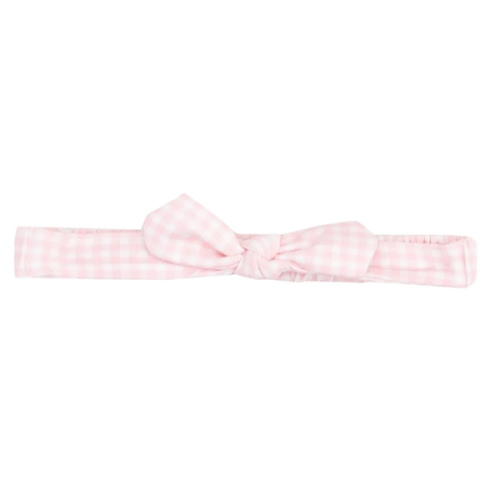 Angel Dear® | Knot Headband In Print Mini Gingham Pink