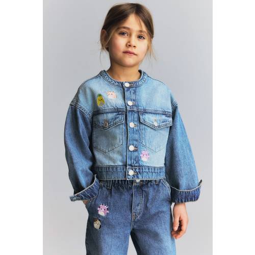 EMBROIDERED-MOTIF DENIM JACKET