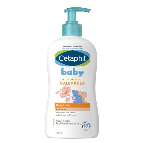 Cetaphil Baby Daily Lotion with Organic Calendula |Vitamin E | Sweet Almond & Sunflower Oils |13.5 Fl. Oz