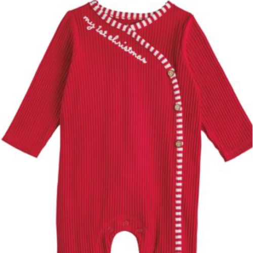 Red My 1St Christmas Baby Sleeper