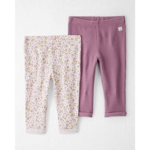 Baby Girl 2-Pack Organic Cotton Rib Leggings - Little Planet | Carter's