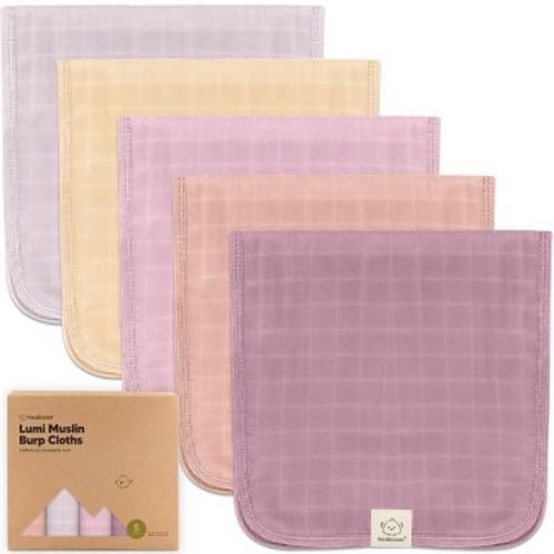 5pk Lumi Muslin Burp Cloths For Baby Boys, Girls, Organic Baby Burp Cloths, Burping Cloths For Babies (corals)