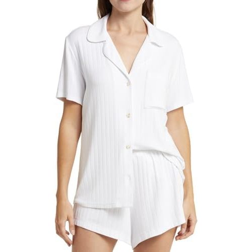 CUPSHE Button Down Pajama Shorts Set for Women 2 Piece Post Partum Lounge Shorts PJ Sets