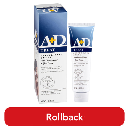 A+D Medicated Diaper Rash Cream with Zinc Oxide, Prevents & Soothes, 4oz