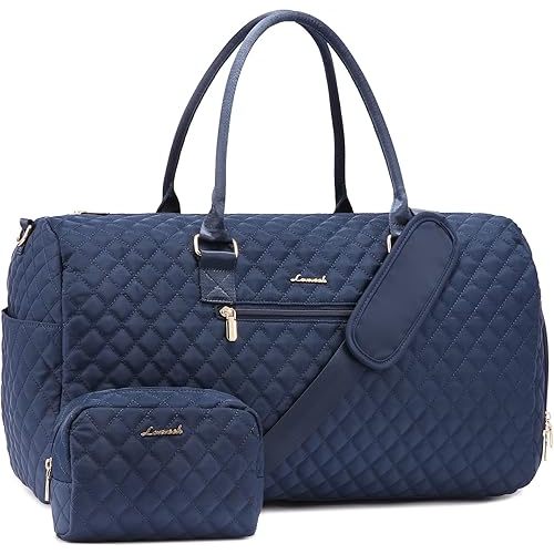 LOVEVOOK Travel Duffle Bag, Weekender Bag for Women with Toiletry Bag, Carry on Overnight Bag with Shoe Compartment, Gym Duffel Bag with Wet Pocket, Mommy Hospital Bags for Labor and Delivery