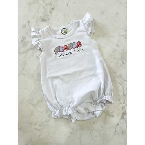 Embroidered Mississippi Girl Bubble | Bodysuit | Football | Megaphone | Rebels | Hotty Toddy