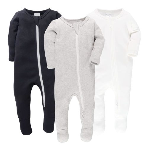 Baby Boys' Cotton Sleep and Play Pjs, Snug Fit Footed Jumpsuit, Zip Front Pajamas