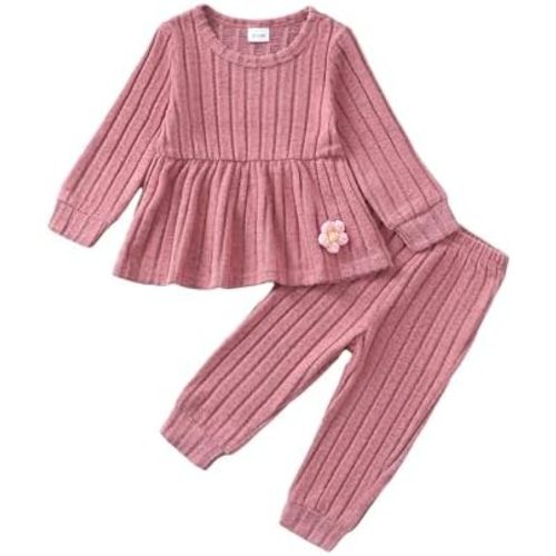 Mioglrie Toddler Baby Girl Clothes Fall Winter Outfits Infant Girl Sweatshirt Top 6 9 12 18 24 Months 2T 3T Pants Set
