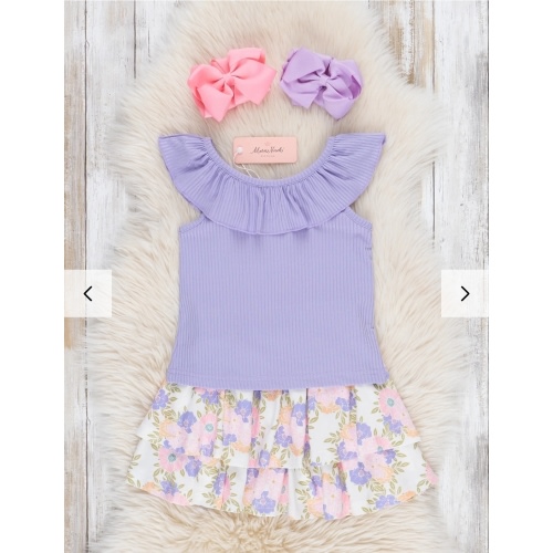 Ribbed Tiered Ruffle Skirt Outfit
